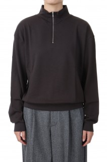 SUPER HIGH GAUGE SWEAT HALF ZIP P/O -Dark Brown (#A24AP03CU)