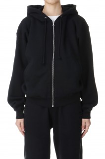 SMOOTH SOFT SWEAT ZIP PARKA -Black (#A24AP05TU)
