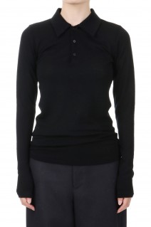 WOOL AMUNZEN POLO -Black (#A24AP01NJ)