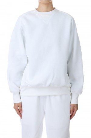 W's TECH SWEAT CREW FREEDOM SLEEVE -White (BE-51024WL)