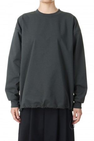 W's TECH CREW NECK TEE L/S -Charcoal (BE-31024WL)