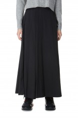 HAND DYED NYLON FLARED SKIRT -Black (SKAGCW0204)