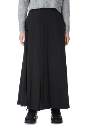 HAND DYED NYLON FLARED SKIRT -Black (SKAGCW0204)