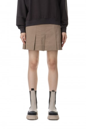 Drapey Melange Mini Skirt -Tigers Eye (#F9563)