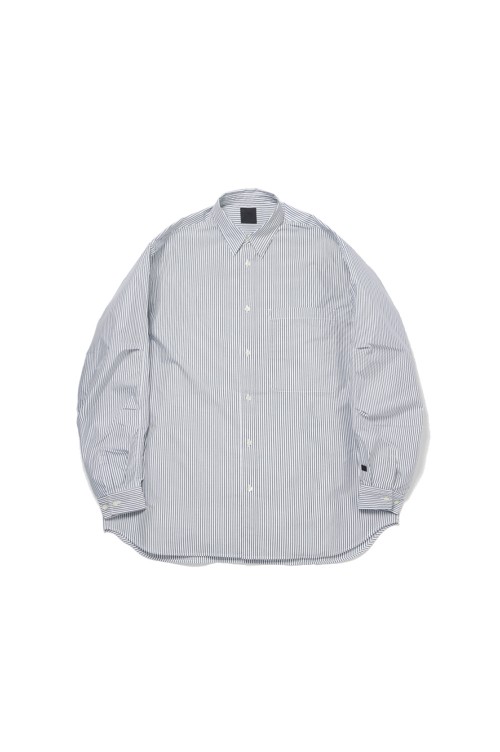 TECH REGULAR COLLAR SHIRT L/S STRIPE - WHITE / NAVY (BE-83024W) |  セレクトショップ｜DeepInsideinc.com Store