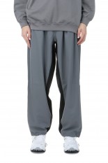 Wool Nylon Gabardine Track Pants - GRAY / BLACK (GM243-40047)