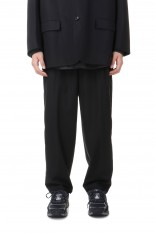 Wooly Cotton Twill Wide Tapered Slacks - BLACK (GM243-40073B)