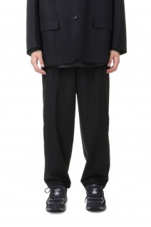 Wooly Cotton Twill Wide Tapered Slacks - BLACK (GM243-40073B)