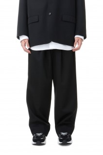 Scale Off Wool Wide Chef Pants - BLACK (M243-40173B)