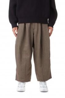 TECH TWEED BALLOON PANTS -HERRINGBONE BROWN- (24AW_24_28PT01T01WOOL-1)
