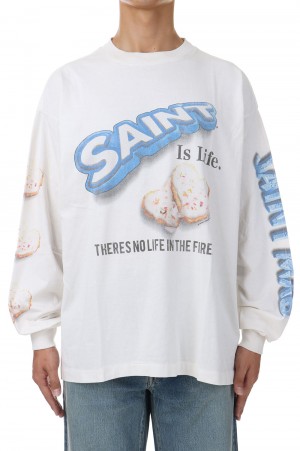 SA_LS TEE / HEART COOKIE / WHITE(SM-YS1-0000-C39)