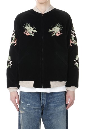 SPECIAL EDITION VELVETEEN SOUVENIER JACKET GREEN DRAGON - BLACK (GL15551)
