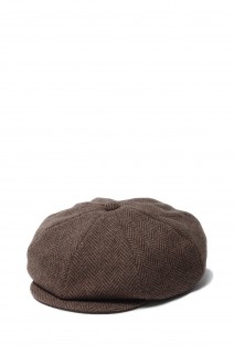 Unlikely Newsboy Cap Wool Tweed -Brown Herringbone- (U24F-41-0005)