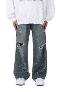 Super Damage Wide Denim Pants -Indigo- (24AWD-8)