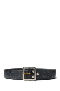 UK BRIDLE LEATHER NARROW GARRISON BELT / BLACK (ACV-B02S)