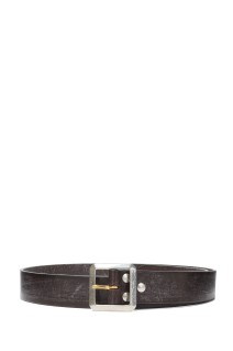 UK BRIDLE LEATHER NARROW GARRISON BELT / DARK BROWN (ACV-B02S)