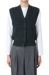FULL CARDIGAN KNIT VEST -GREEN (24AMSNI02)