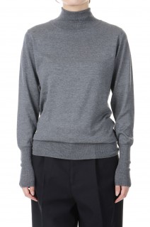 COTTON SILK HIGH NECK KNIT  -GRAY (24AMSNI10)