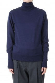 COTTON SILK HIGH NECK KNIT  -GRAY (24AMSNI10)