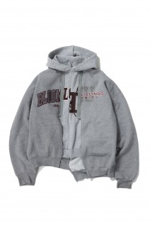 circa make adjustable length layered sweat top -GRAY-5(cc24aw-11)