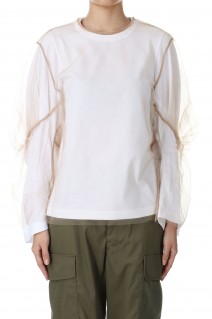 Tulle Tops-WHITExBEIGE(CT-24240)