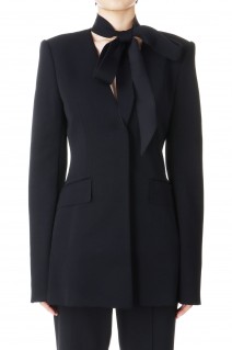 KNITTED TAILORED JACKET-BLACK(FTC244-0207)