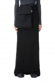 Long Front Cargo Pocket Skirt-BLACK(S2.5-0701W)