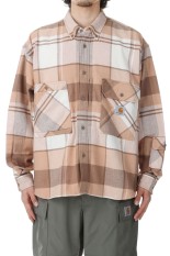 x INVINCIBLE L/S Work Shirt Max / Coca Mocha (A242060)
