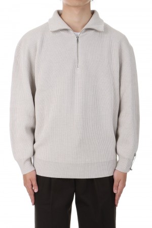 VOLUME HALF ZIP-UP KNIT - IVORY (AOEFKN006IV)