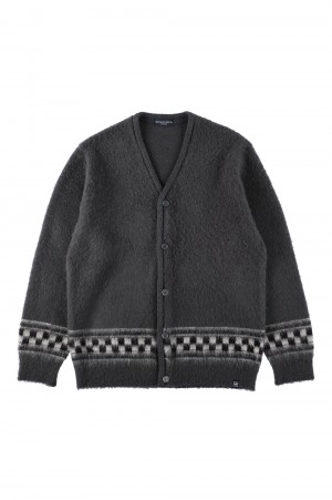 SD Checker Cardigan - CHARCOAL