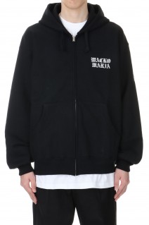 HEAVY WEIGHT FULL ZIP HOODED SWEAT SHIRT ( TYPE-2 ) / BLACK (24FW-WMC-SS02)