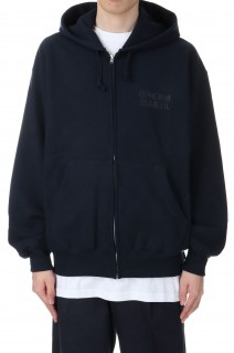 HEAVY WEIGHT FULL ZIP HOODED SWEAT SHIRT ( TYPE-2 ) / BLACK (24FW-WMC-SS02)