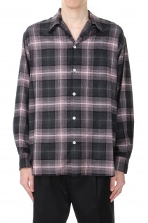 OMBRE CHECK OPEN COLLAR SHIRT L/S ( TYPE-3 ) / PINK (24FW-WMS-OC03)