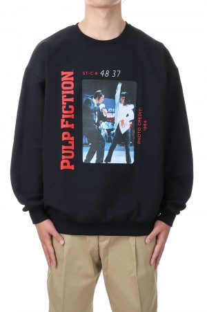 PULP FICTION / CREW NECK SWEAT SHIRT ( TYPE-3 ) / BLACK (PF-WM-SS06)