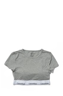 T-SHIRT BRALETTE - GREY HEATHER (QF7213AD)