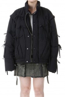 2way Ribbon Puffer Jacket - BLACK (21242215306)