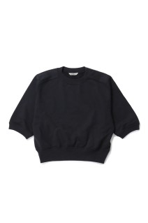 ELASTIC HIGH GAUGE SWEAT HALF SLEEVED P/O - INK BLACK (A25SP04NU)