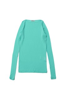 SUPER HIGH GAUGE SHEER RIB BOAT NECK L/S TEE - AQUA GREEN (A00T05HF)