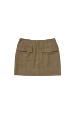BLUEFACED WOOL MINI SKIRT - BROWN CHECK (A25SS06BA)