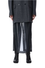 FOIL PRINTED SILK LAWN SKIRT - NAVY (A25SS02SL)