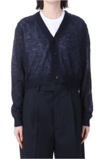 KID MOHAIR SHEER KNIT CARDIGAN - NAVY (A25SC04FG)