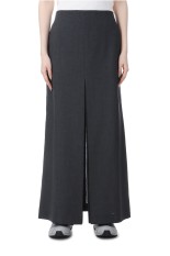 WOOL KID MOHAIR HOP SACK SLIT SKIRT - TOP CHARCOAL (A25SS06MH)