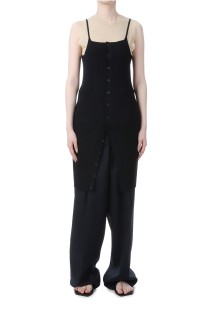 COTTON SILK RIB KNIT MINI DRESS - BLACK (A25SD05RI)