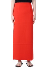 COTTON SILK STRETCH DOUBLE FACE KNIT SKIRT - RED (A25SS02WF)