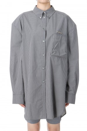 Power Shoulder Big Shirt - CHARCOAL GRAY (31242315201)