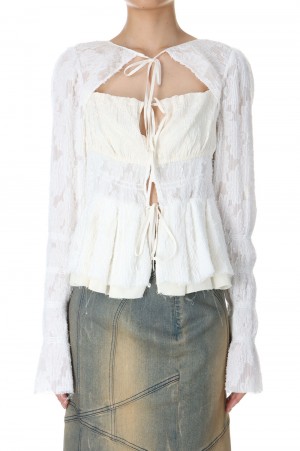 Peplum Bow Top - IVORY (31242316102)