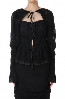 Peplum Bow Top - BLACK (31242316102)