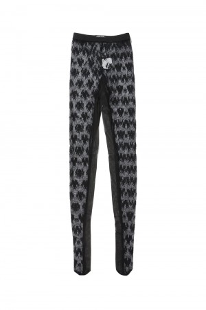 Flower Motif Lace Tights - BLACK (31242665602)