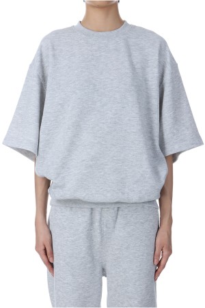 W's TECH SWEAT CREW S/S - TOP GRAY (BE-51025L)