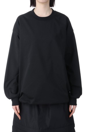 W's TECH DRAWSTRING L/S TEE - BLACK (BE-40025L)